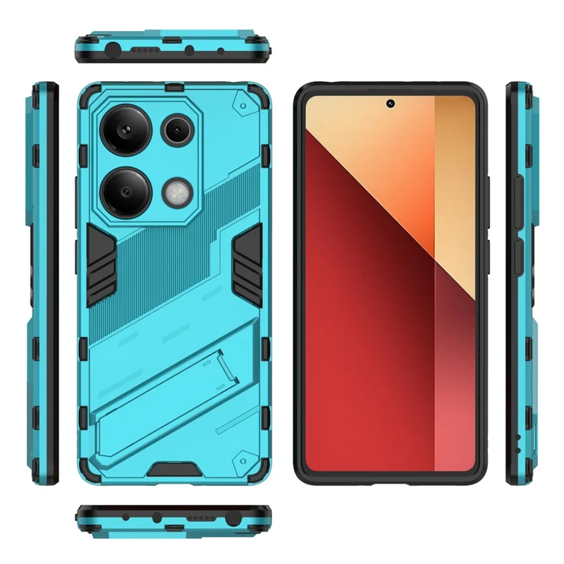 For Xiaomi Redmi Note 13 Pro 4G / Poco M6 Pro 4G Cell Phone Case PC+TPU Back Cover with Kickstand - Baby Blue