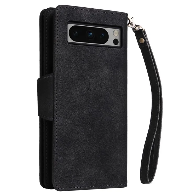 Per Google Pixel 8 Pro TPU+PU Leather Phone Case Wallet Rivet Decor Stand Phone Cover - Nero