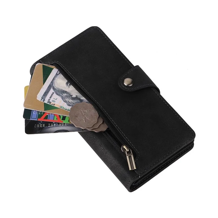 Per Google Pixel 8 Pro TPU+PU Leather Phone Case Wallet Rivet Decor Stand Phone Cover - Nero
