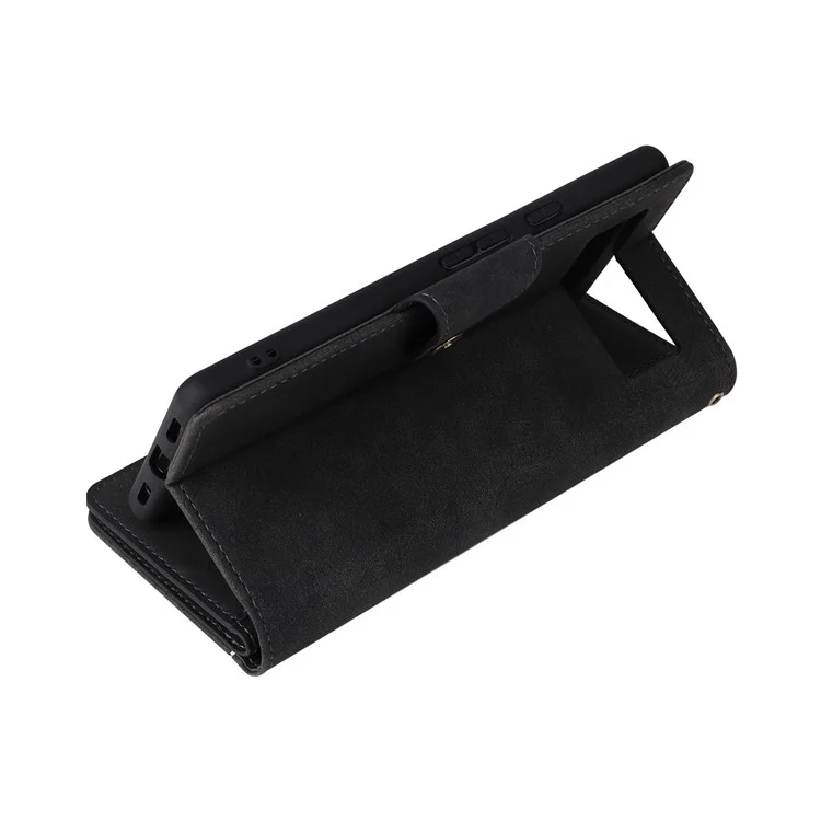 Per Google Pixel 8 Pro TPU+PU Leather Phone Case Wallet Rivet Decor Stand Phone Cover - Nero