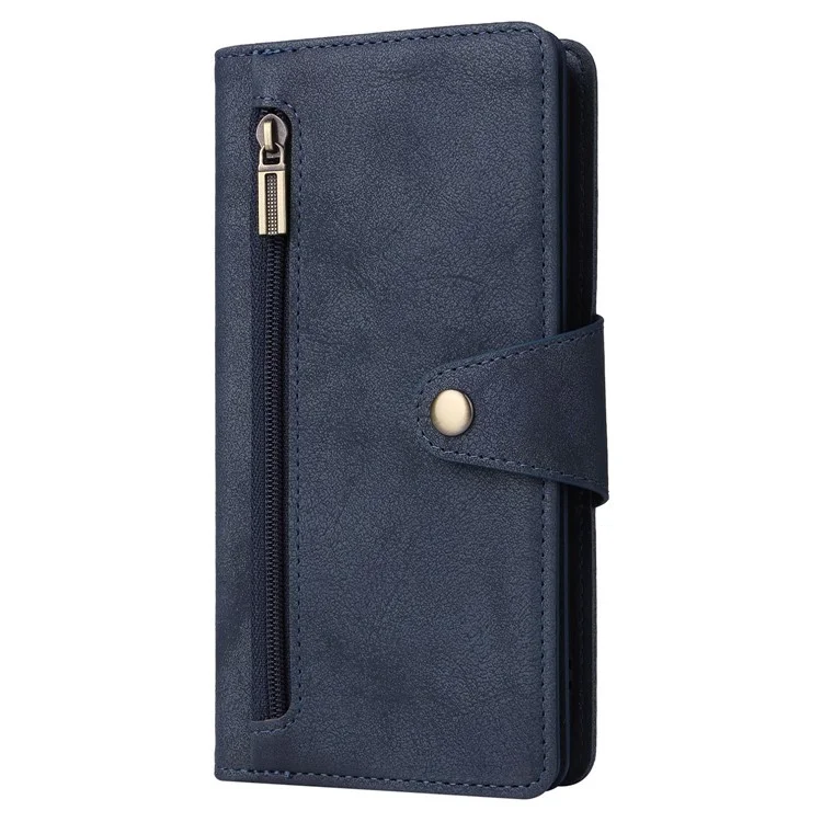 Per Google Pixel 8 Stand Cell Phone Cover Wallet Rivet Decor PU Leather Phone Case - Blu
