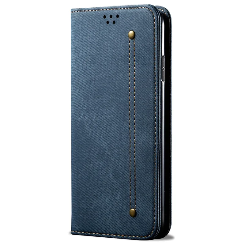 For Xiaomi 14 Ultra Cell Phone Cases Jeans Cloth Texture Leather Cover - Blue