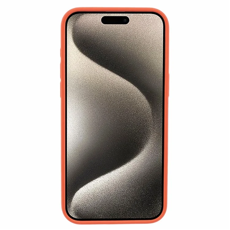 Série BJT pour étui magnétique iPhone 15 Pro Max en TPU+silicone avec doublure en tissu - Orange