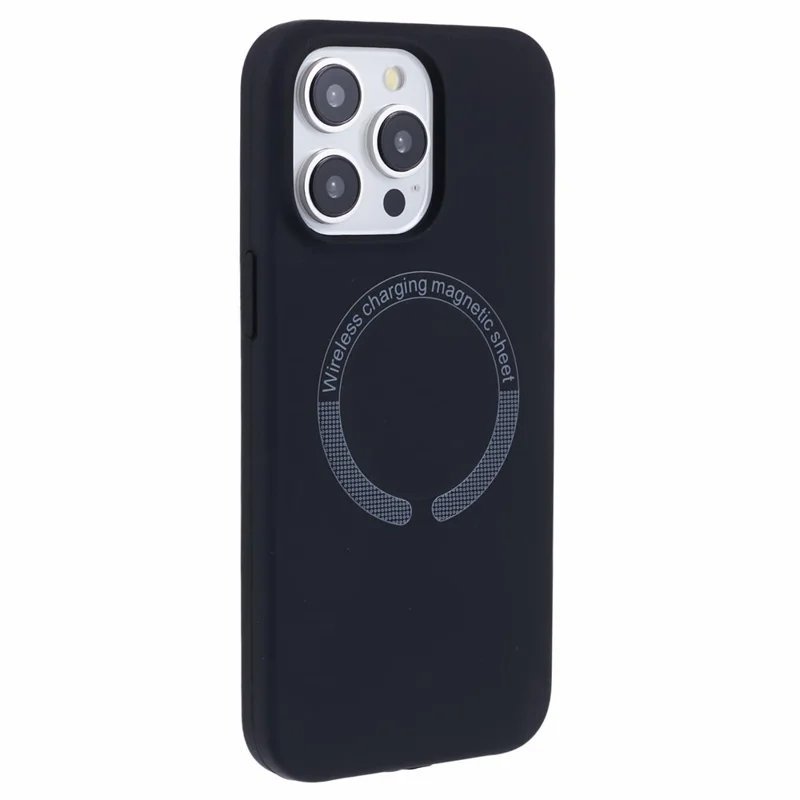 BJT Series For iPhone 12 Pro Max 6.7 inch Case Compatible with MagSafe TPU+Silicone Anti-drop Phone Shell - Black