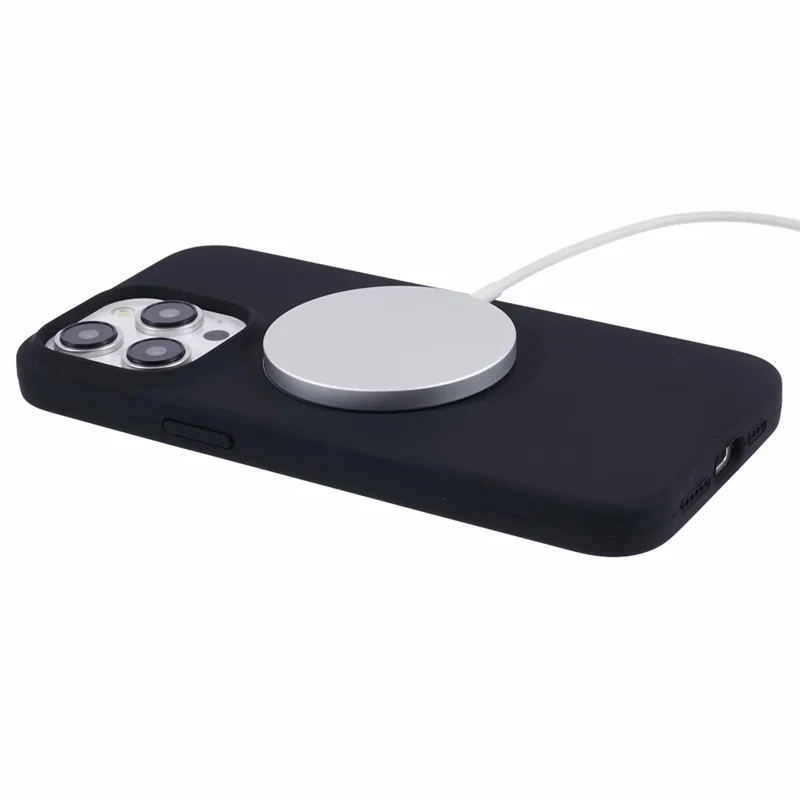 BJT Series For iPhone 12 Pro Max 6.7 inch Case Compatible with MagSafe TPU+Silicone Anti-drop Phone Shell - Black