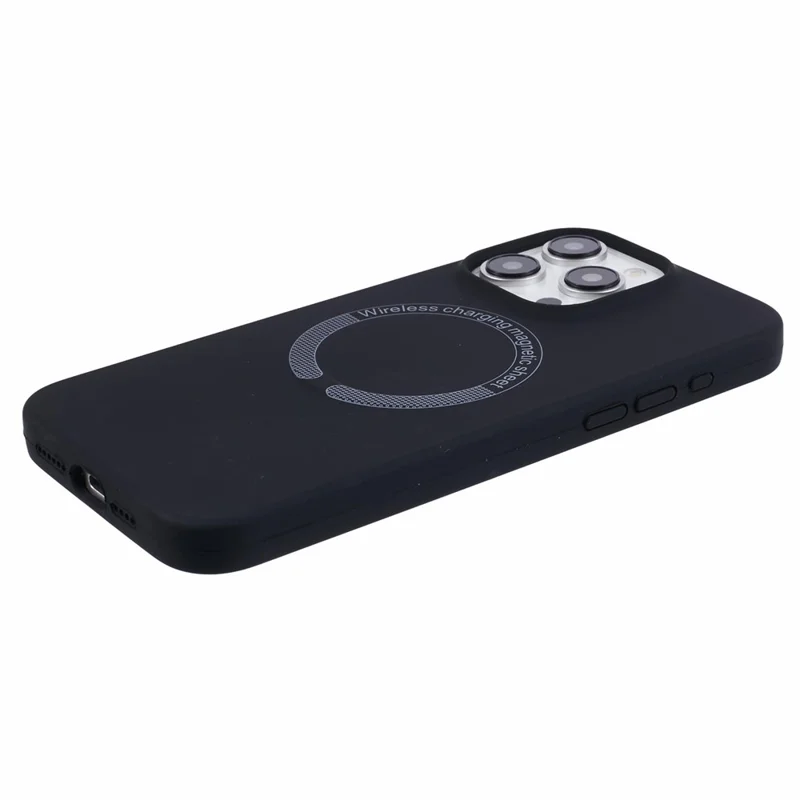 BJT Series For iPhone 12 Pro Max 6.7 inch Case Compatible with MagSafe TPU+Silicone Anti-drop Phone Shell - Black