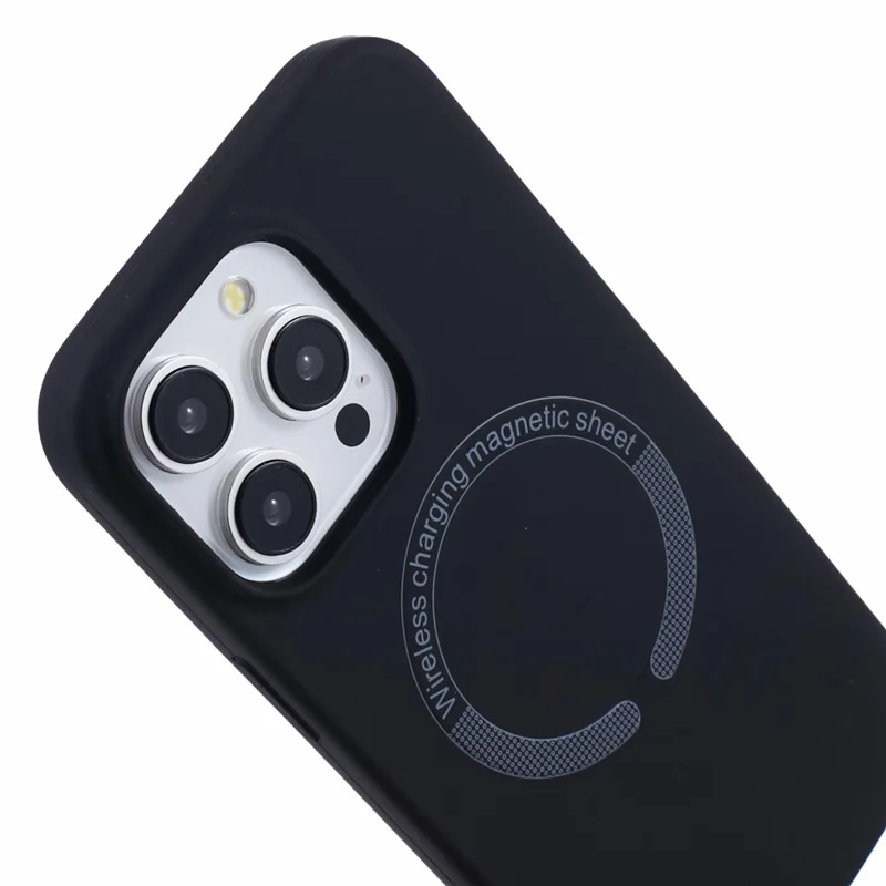 BJT Series For iPhone 12 Pro Max 6.7 inch Case Compatible with MagSafe TPU+Silicone Anti-drop Phone Shell - Black