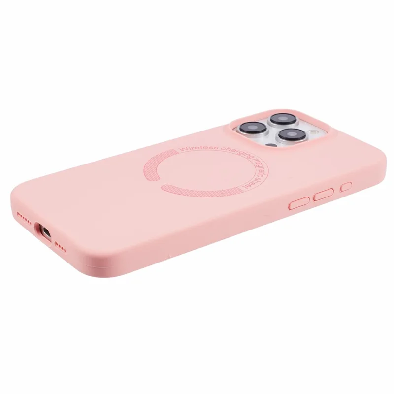 BJT Series For iPhone 12 Pro Max 6.7 inch Case Compatible with MagSafe TPU+Silicone Anti-drop Phone Shell - Pink