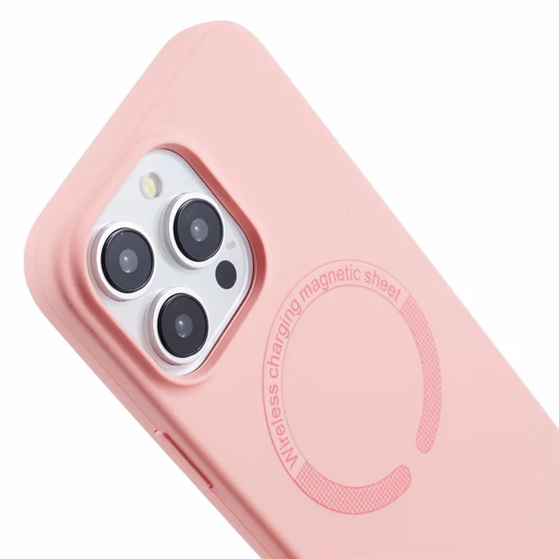BJT Series For iPhone 12 Pro Max 6.7 inch Case Compatible with MagSafe TPU+Silicone Anti-drop Phone Shell - Pink