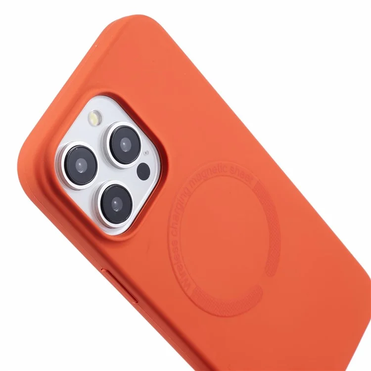 Série BJT Pour Iphone 13 Pro 6.1 Pouces Case Compatible Avec Magsafe Tpu + Silicone Smart Phone Cover - Orange