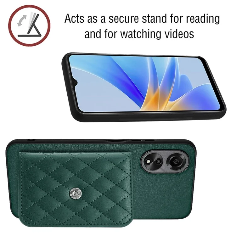 Серия кожаных покрытий YB для телефона Oppo A58 4G - чехол RFID для мобильного телефона с блокировкой - зеленый