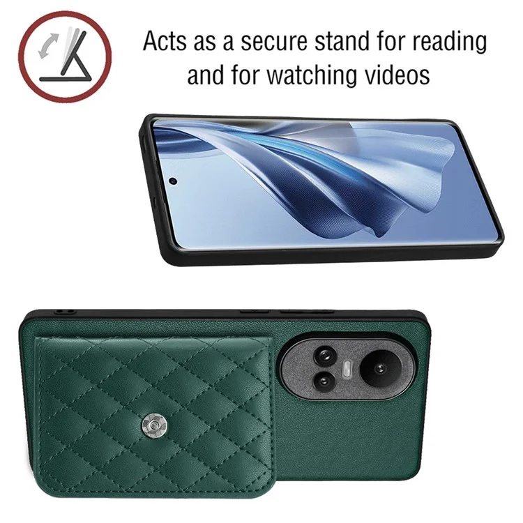YB Leather Coating Series-8 for Oppo Reno10 Pro 5G (Global) / Reno10 5G (Global) Case RFID Blocking Phone Cover - Green