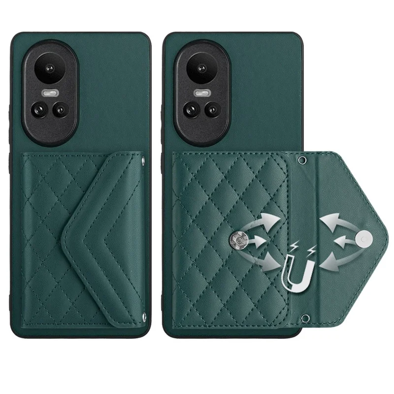 YB Leather Coating Series-8 for Oppo Reno10 Pro 5G (Global) / Reno10 5G (Global) Case RFID Blocking Phone Cover - Green