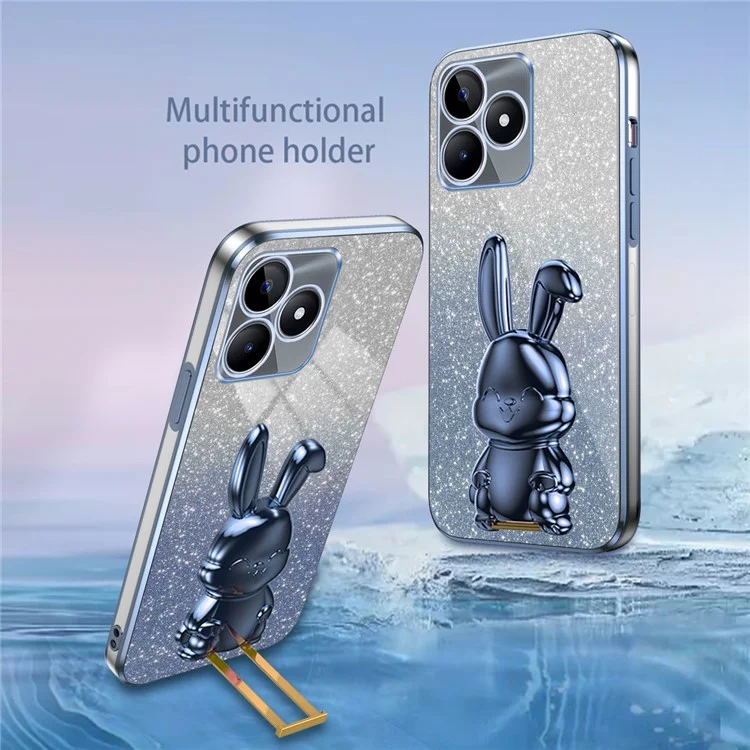 Pour Realme C53 (Global) / C53 (Inde) / C51 Housse de protection pour téléphone avec support - Bleu