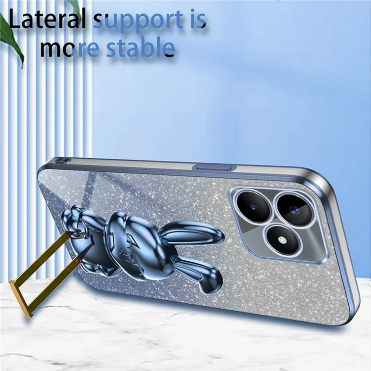Pour Realme C53 (Global) / C53 (Inde) / C51 Housse de protection pour téléphone avec support - Bleu