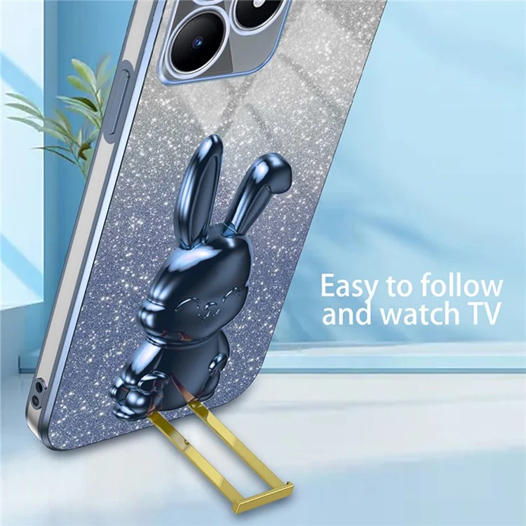 Pour Realme C53 (Global) / C53 (Inde) / C51 Housse de protection pour téléphone avec support - Bleu