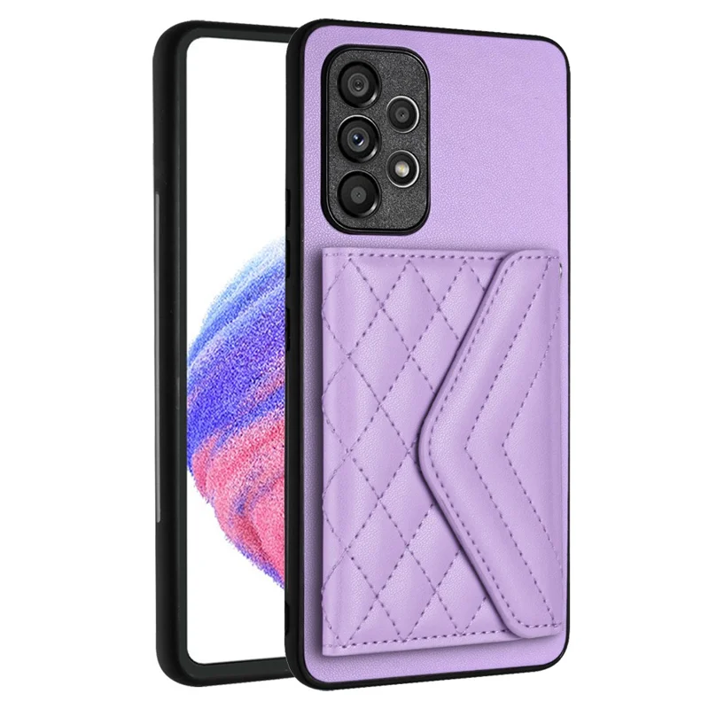 YB Leather Coating Series-8 For Samsung Galaxy A52 4G / 5G / A52s 5G Case RFID Blocking Phone Cover - Purple