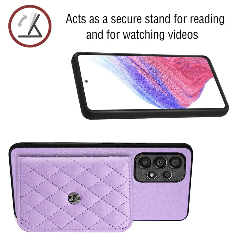 YB Leather Coating Series-8 For Samsung Galaxy A52 4G / 5G / A52s 5G Case RFID Blocking Phone Cover - Purple