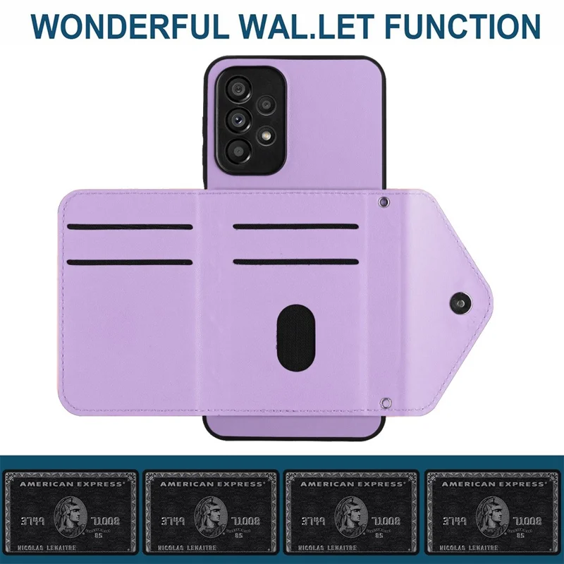 YB Leather Coating Series-8 For Samsung Galaxy A52 4G / 5G / A52s 5G Case RFID Blocking Phone Cover - Purple