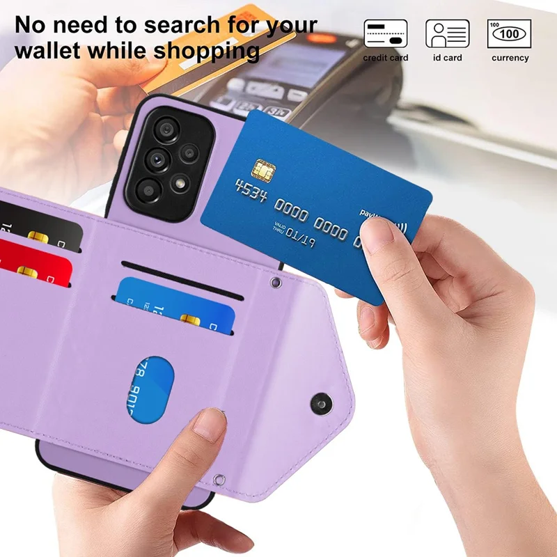 YB Leather Coating Series-8 For Samsung Galaxy A52 4G / 5G / A52s 5G Case RFID Blocking Phone Cover - Purple