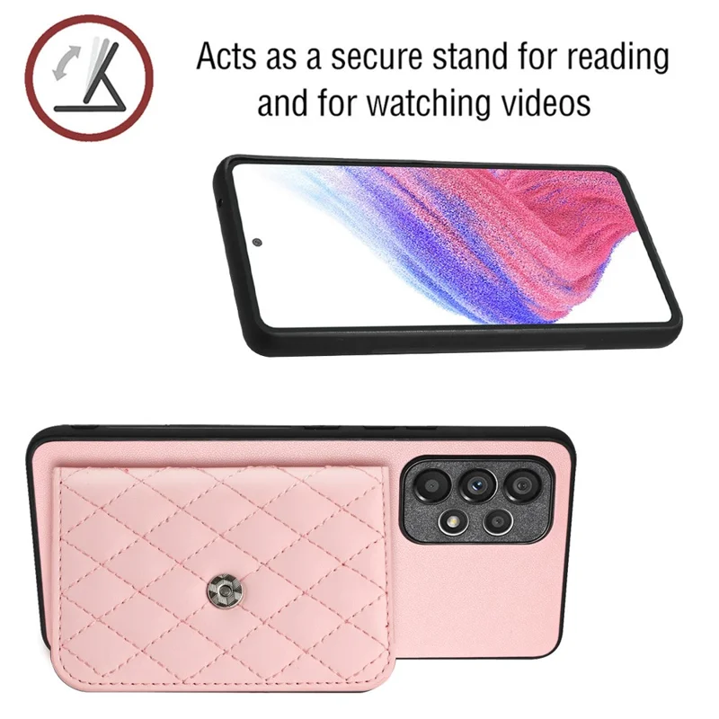Кожаная серия YB Coating Series-8 для Samsung Galaxy A52 4G / 5G / A52s 5G Чехол с блокировкой RFID Защитная крышка телефона - Розовый