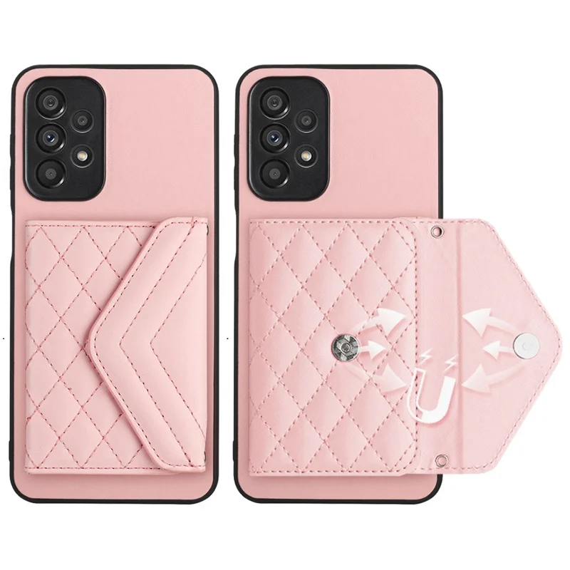 Кожаная серия YB Coating Series-8 для Samsung Galaxy A52 4G / 5G / A52s 5G Чехол с блокировкой RFID Защитная крышка телефона - Розовый