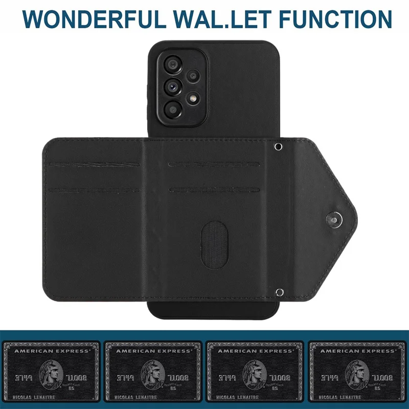 Série YB Leather Coating-8 Pour Samsung Galaxy A52 4G / 5G / A52s 5G Étui Blocage RFID Coque de téléphone - Noir