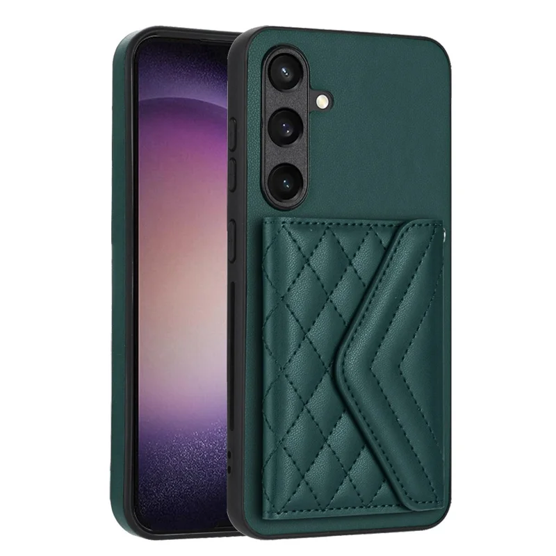 Série de Revestimento de Couro YB-8 para Capa do Samsung Galaxy S24 RFID Blocking Leather Back Cover - Verde