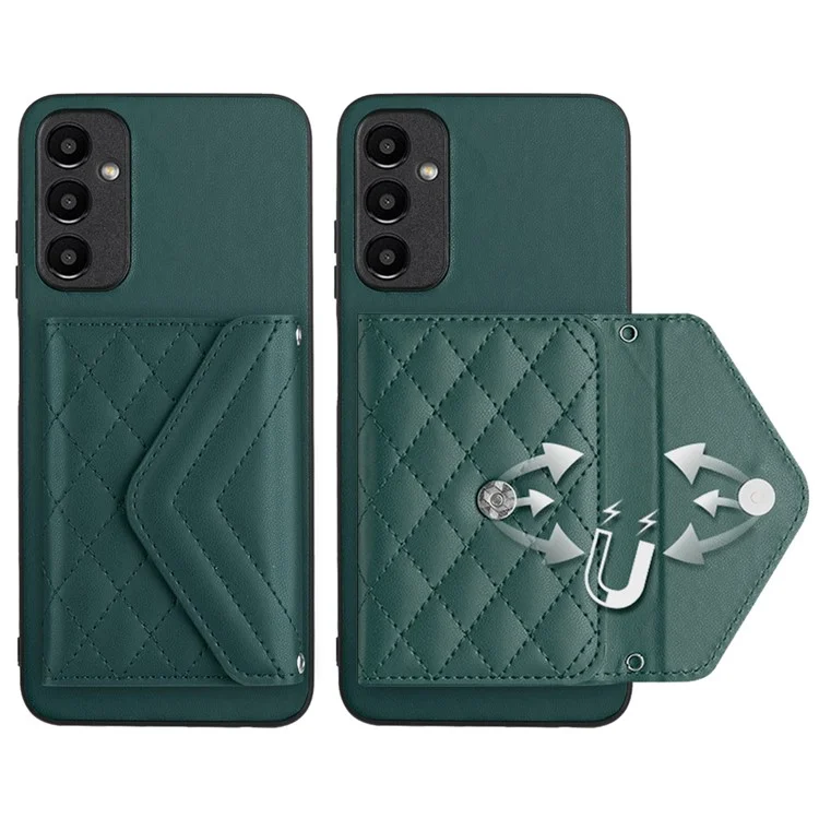 YB Leather Coating Series-8 per custodia Samsung Galaxy A05s 4G RFID Blocking Kickstand Card Bag Phone Case - Verde