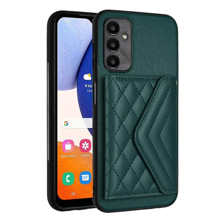 YB Leder-Beschichtungsserie-8 für Samsung Galaxy A14 5G / 4G Cover Drop Protection Cell Phone Case mit Kartenschlitzen - Grün