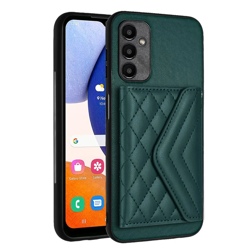 YB Leather Coating Series-8 Phone Case for Samsung Galaxy A24 4G (162.1 x 77.6 x 8.3mm) Card Bag Cover - Green