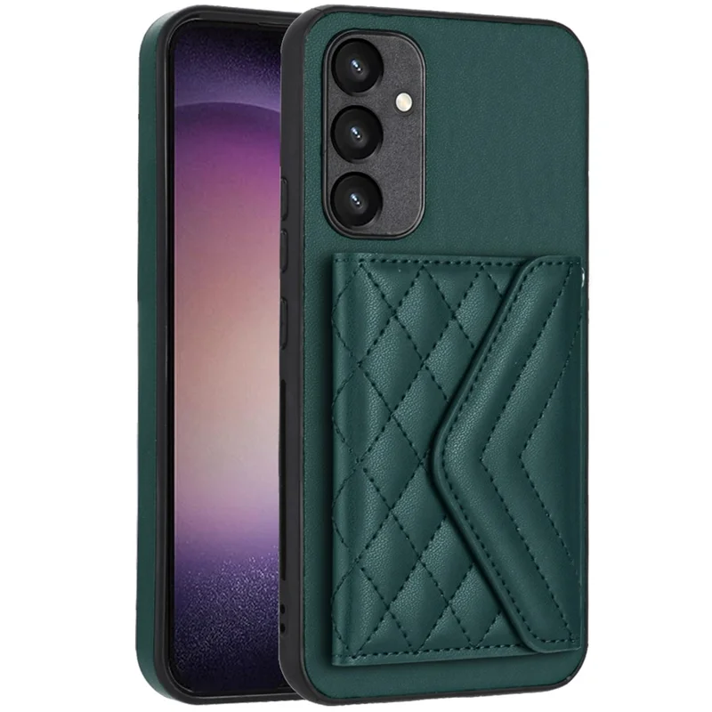 YB Leather Coating Series-8 For Samsung Galaxy A34 5G Case Card Slots Phone Cover RFID Blocking - Green