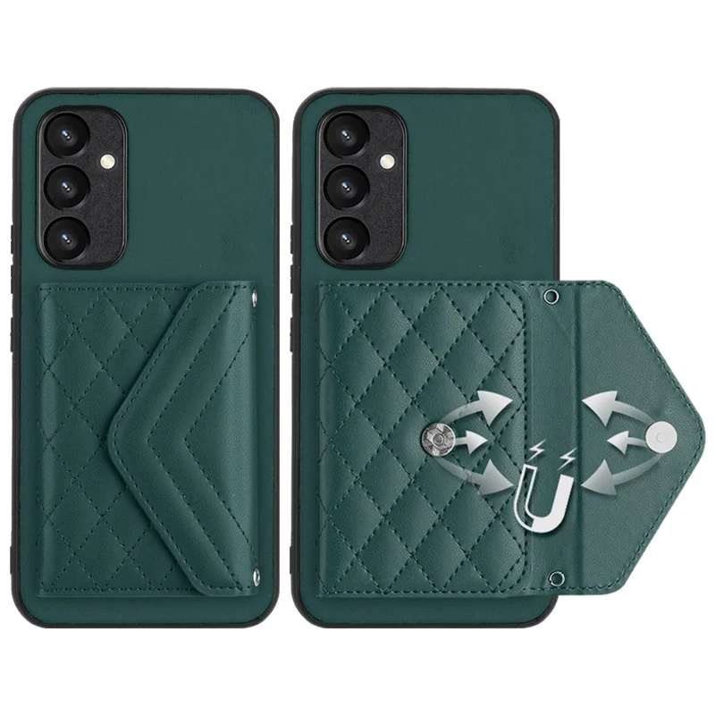 YB Leather Coating Series-8 For Samsung Galaxy A34 5G Case Card Slots Phone Cover RFID Blocking - Green