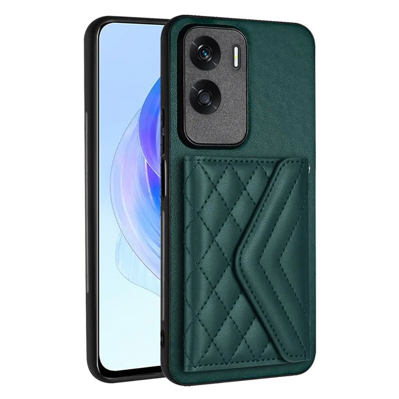 YB Leather Coating Series-8 For Honor X50i 5G / 90 Lite 5G Phone Card Case Kickstand Back Cover - Green