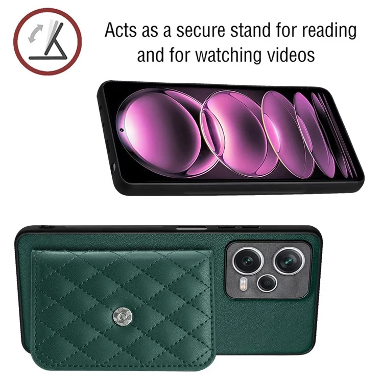 en Revêtement en Cuir YB Series 8 Pour Xiaomi Redmi Note 12 Pro + 5G Case de Cartes Lleather + Tpu Couverture - Vert