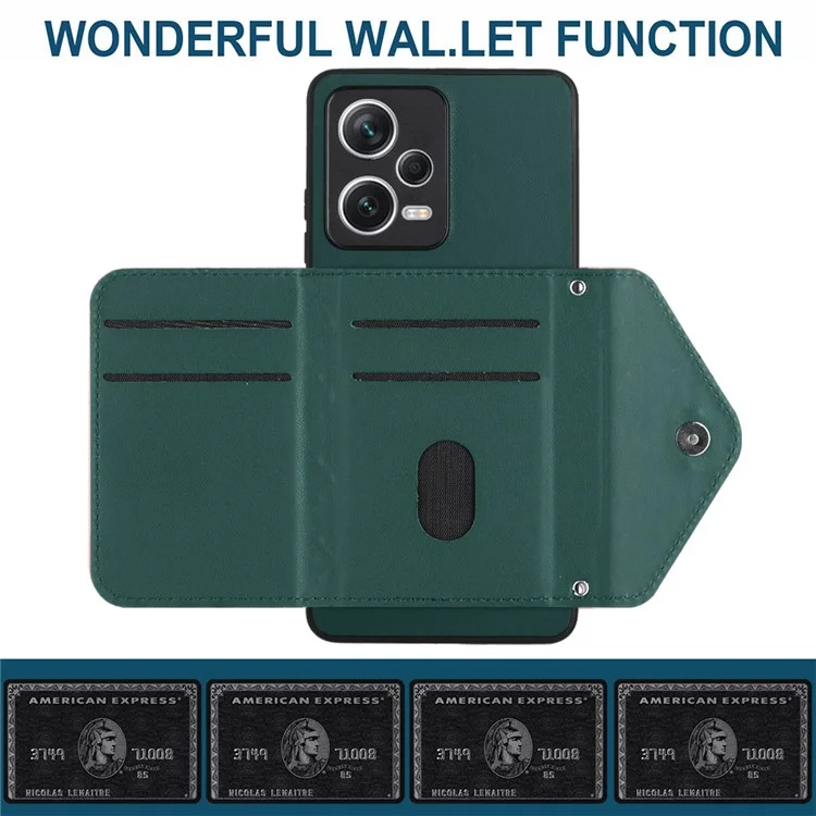 Serie de revestimiento de cuero YB-8 para Xiaomi Redmi Note 12 Pro+ 5G Funda con ranuras para tarjetas Cubierta de cuero sintético+TPU - Verde