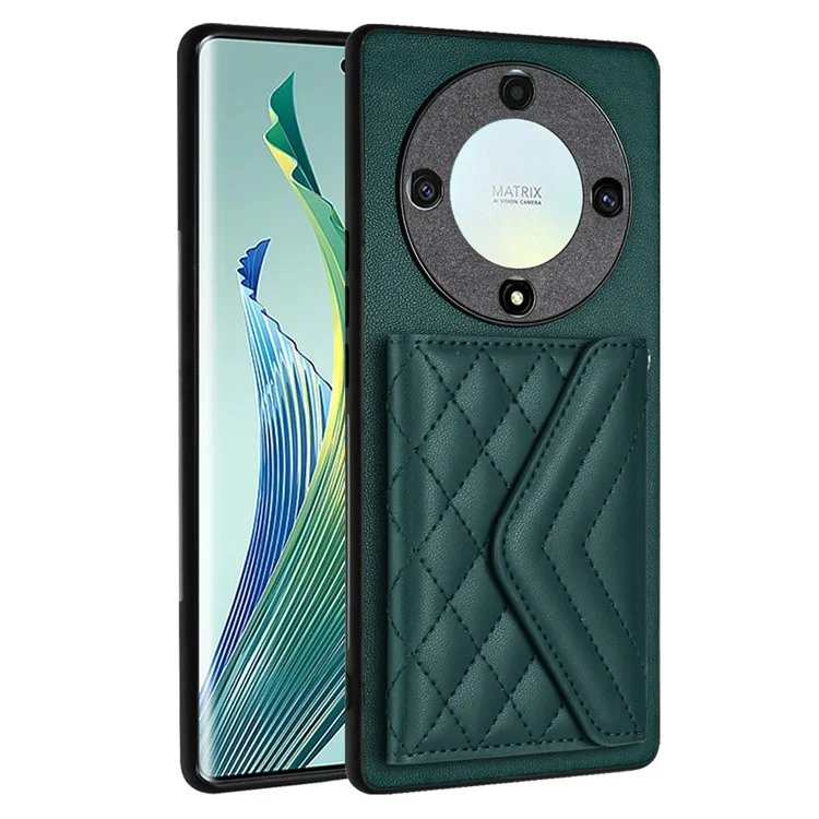 YB Leather Coating Series-8 Per Honor X9a 5G / Magic5 Lite 5G Cover RFID Blocking Phone Card Case - Verde
