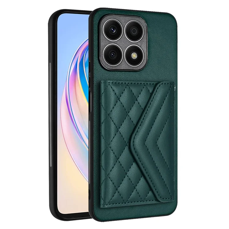 Serie YB Leather Coating-8 para Honor X8a 4G Funda con Soporte, Cubierta de Cuero con Bloqueo RFID - Verde