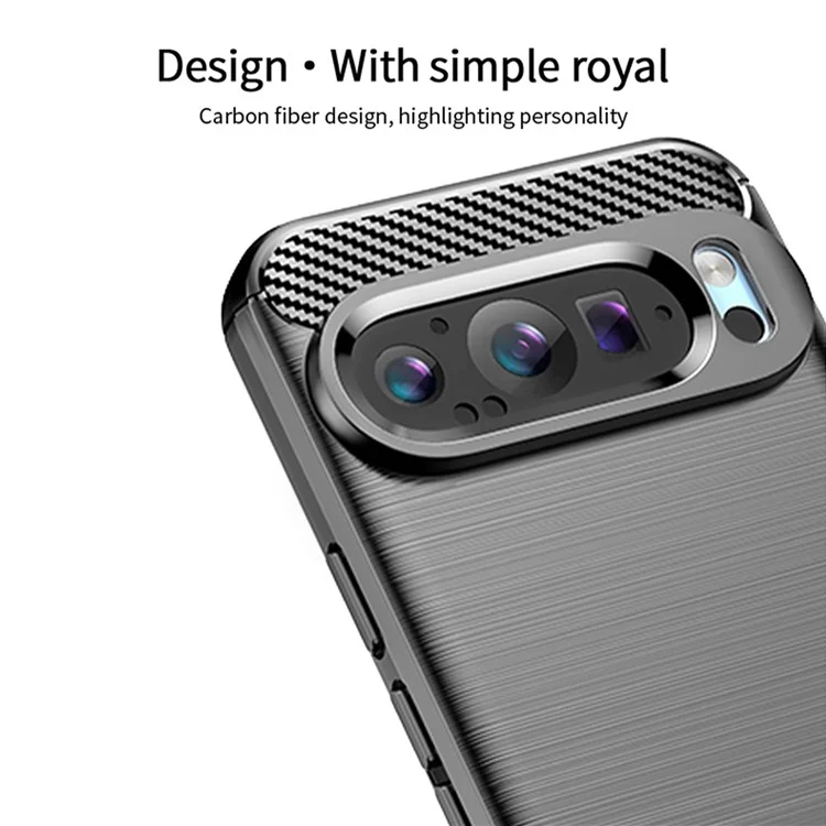MOFI JK TPU Series-1 для Google Pixel 9 Pro Гибкий TPU Чехол для телефона с текстурой под углеродное волокно - Черный