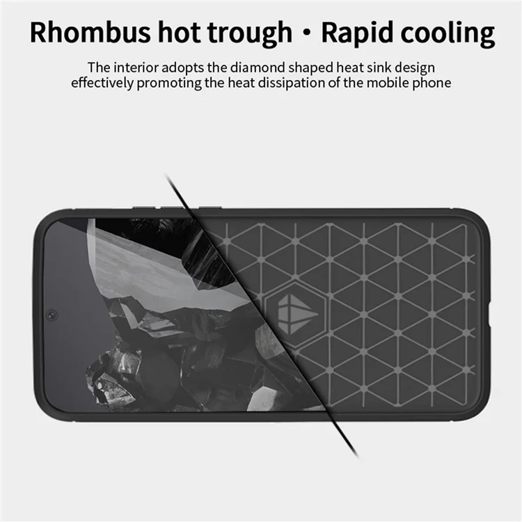 MOFI JK TPU Series-1 для Google Pixel 9 Pro Гибкий TPU Чехол для телефона с текстурой под углеродное волокно - Черный