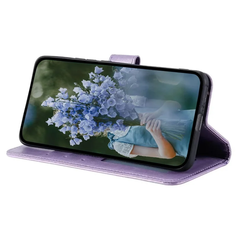 For Xiaomi Redmi A3 / Poco C61 4G Case Mandala Flower Imprinted Drop Resistant Leather Phone Wallet Cover - Purple