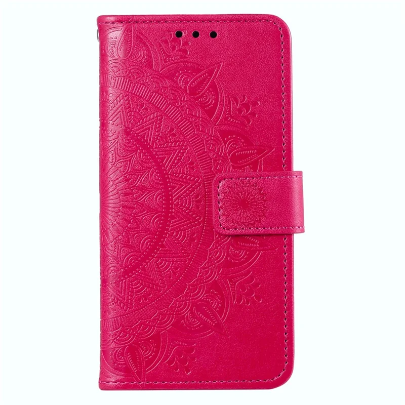 For Xiaomi Redmi A3 / Poco C61 4G Case Mandala Flower Imprinted Drop Resistant Leather Phone Wallet Cover - Rose