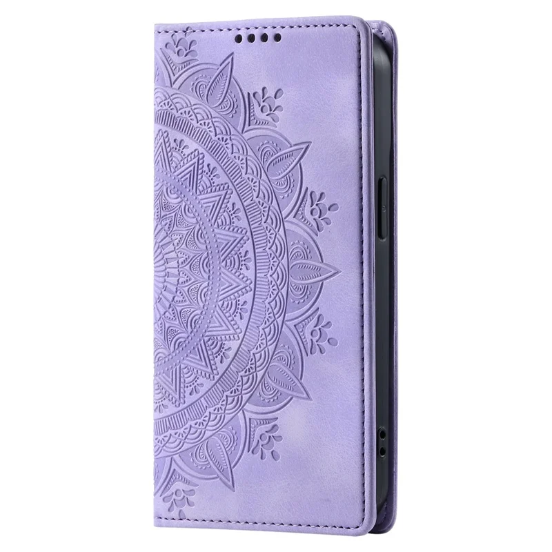 For Honor X8b 4G Wallet Phone Cover Imprinted Flower Pattern Leather Case - Purple