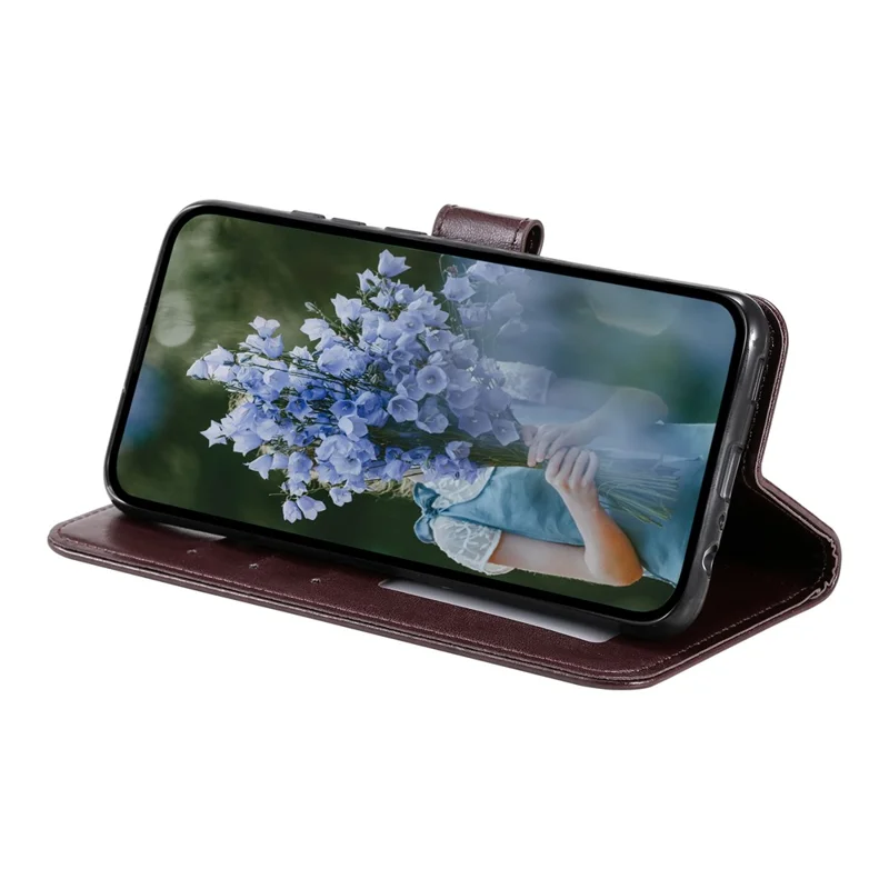 Für Motorola Moto E14 4G / G04 4G / G04s 4G / G24 4G Hülle PU-Leder Mandala-Muster Wallet Flip Cover - Braun