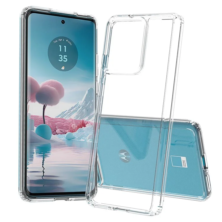 Para Motorola Edge 40 Neo 5G Funda Teléfono Transparente Carcasa de TPU+Acrílico