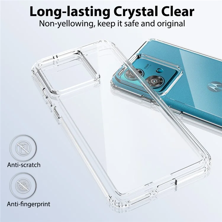 For Motorola Edge 40 Neo 5G Clear Phone Case TPU+Acrylic Phone Cover