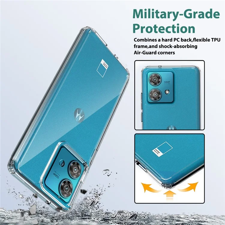 Para Motorola Edge 40 Neo 5G Funda Teléfono Transparente Carcasa de TPU+Acrílico