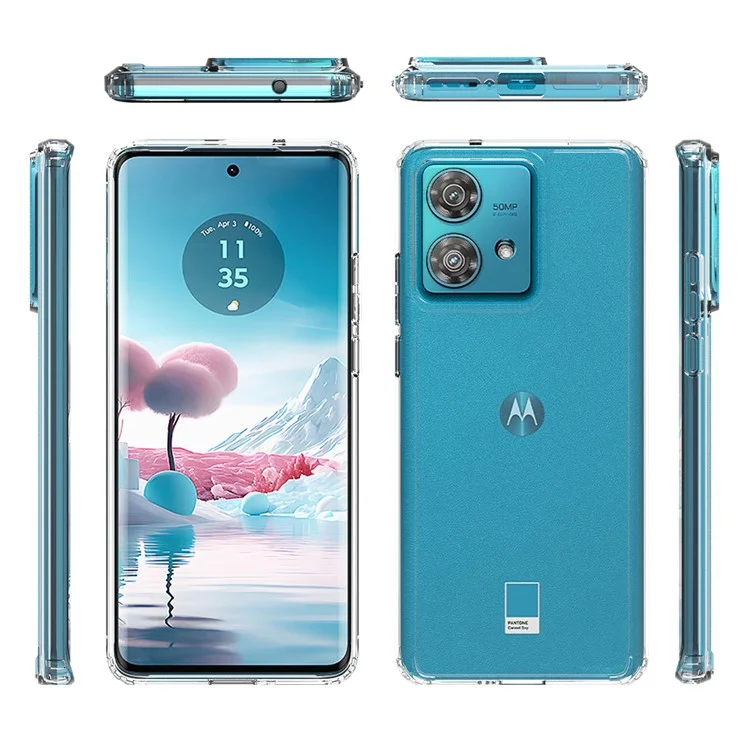 Para Motorola Edge 40 Neo 5G Funda Teléfono Transparente Carcasa de TPU+Acrílico