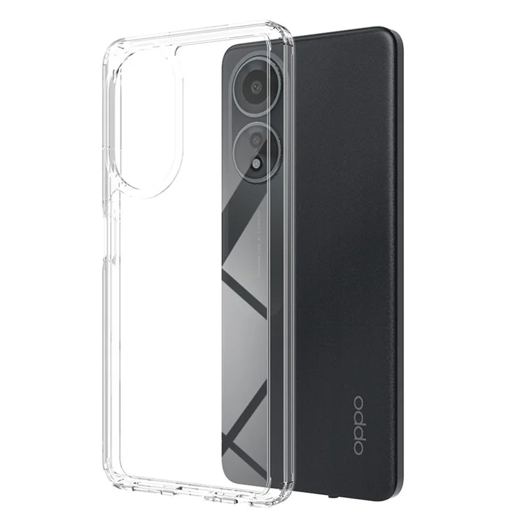 For Oppo A58 4G Case Transparent TPU+Acrylic Mobile Phone Cover
