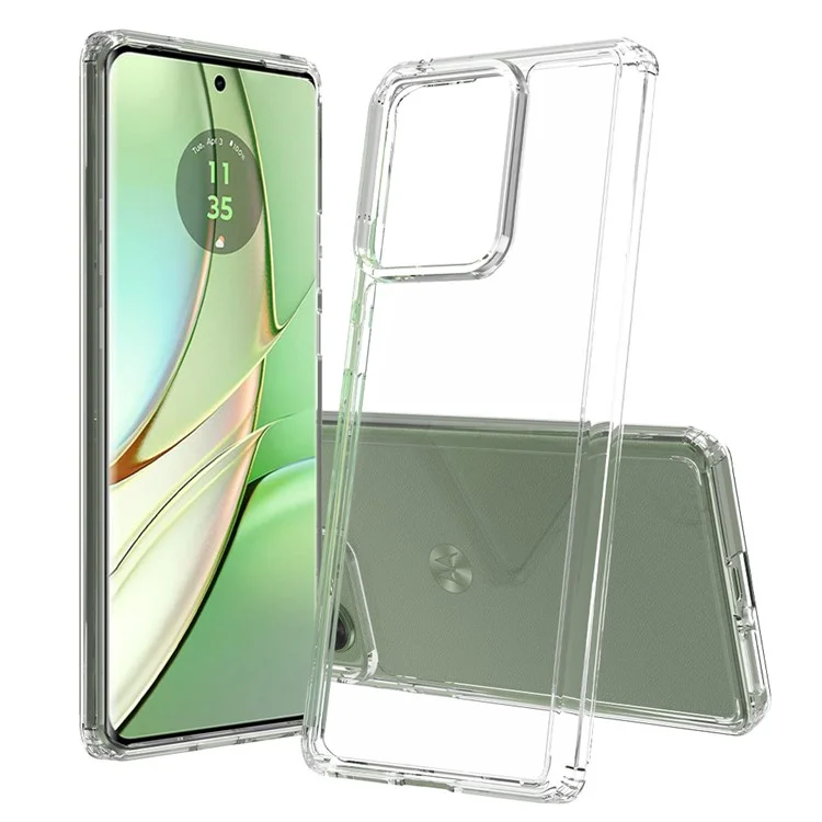 Para Motorola Edge 40 5G Funda Transparente de TPU Parachoques Carcasa Acrílica Trasera